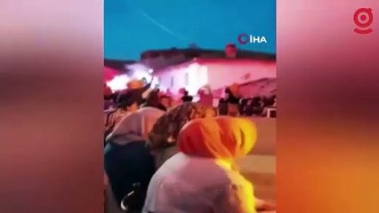 Bursa'da Şalvar Şenliği'nde atılan havai fişek kadınların üzerinde patladı