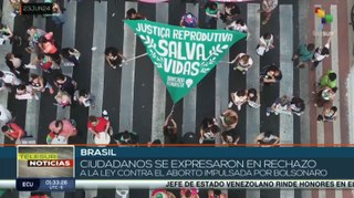 Brasileños protestan contra Proyecto de Ley que contempla criminalizar el aborto