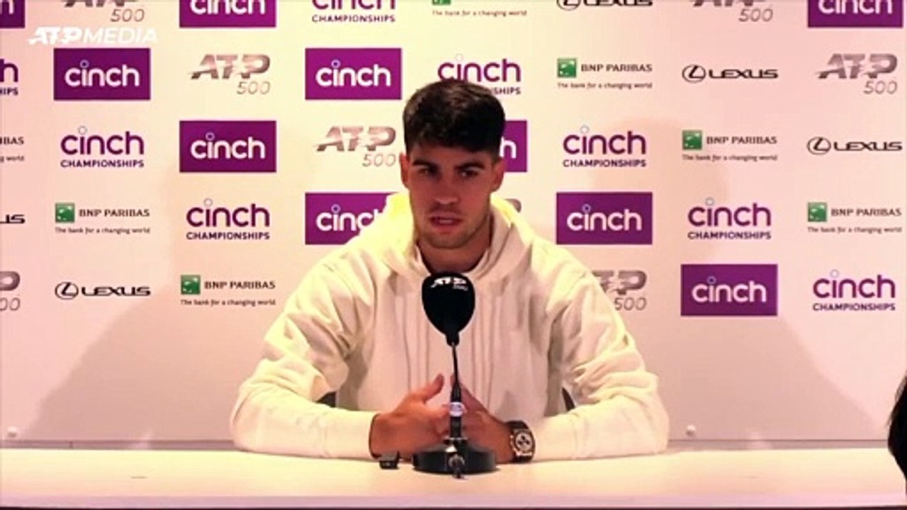 Tennis - Queen's 2024 - Carlos Alcaraz unhappy...