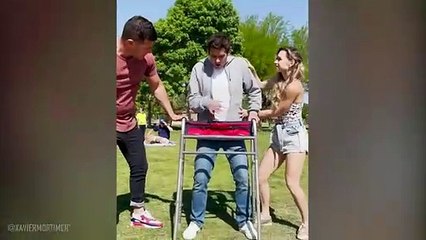 MAN CUT IN HALF ON A BIKE