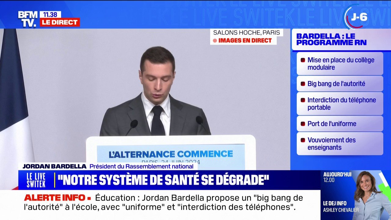 Face aux déserts médicaux, Jordan Bardella veut "supprimer l'impôt sur le revenu" obtenu par les médecins et infirmiers à la retraite "qui reviennent travailler"