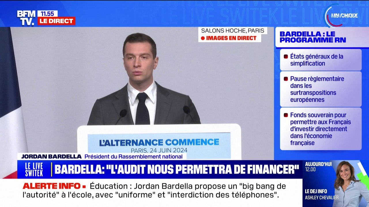 Jordan Bardella: "Je n'entends pas être le collaborateur d'Emmanuel Macron"