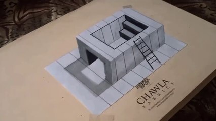 3d drawing stairs on paper | easy drawing on paper