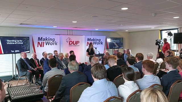 DUP leader Gavin Robinson unveils the party's general election manifesto