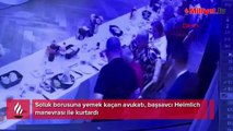 Soluk borusuna yemek kaçan avukatı, başsavcı Heimlich manevrası ile kurtardı