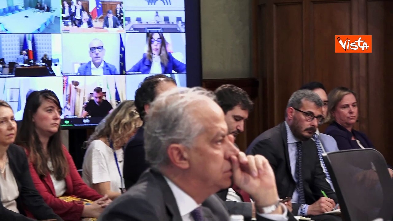 Cabina di regia sul Pnrr con la premier Giorgia Meloni a Palazzo Chigi