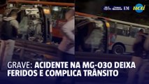 Grave acidente na MG-030 deixa feridos e trânsito parado