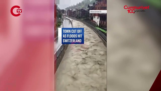 İsviçre'de sel Heyelana neden olan şiddetli sel nedeniyle en az üç kişi kayboldu