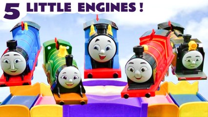 5 Little Engines Jumping on The Bed Toy Train Story for Kids and Children