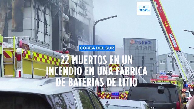 Al menos 22 muertos tras un trágico incendio en una fábrica surcoreana de baterías de litio