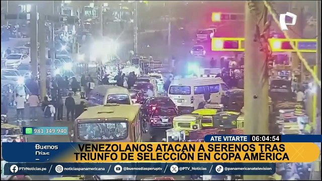 Ate: extranjeros atacan patrullero de serenazgo tras el triunfo de su selección en la Copa América