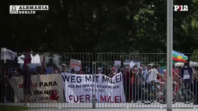 Manifestación en Berlín contra Milei durante reunión con Olaf Scholz