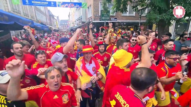 Eurocopa 2024: La afición española anima las calles de Dusseldorf y se alista para el partido contra Albania