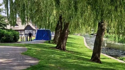 Scene in Stafford after man's body recovered from river