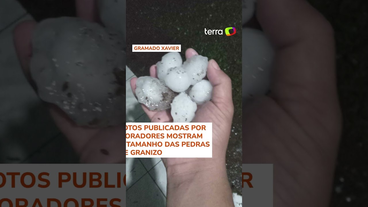 Moradores registram granizo do tamanho de ovos durante temporal no RS #shorts