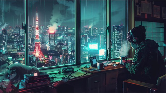Tokyo Night 90s City Pop+LoFi Vibes Relaxing Music
