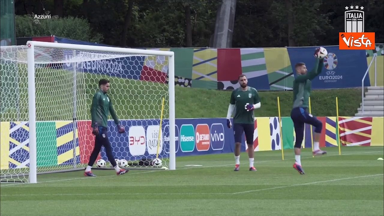 Gli Azzurri allo stadio di Leipzig si allenano in vista della sfida con la Croazia