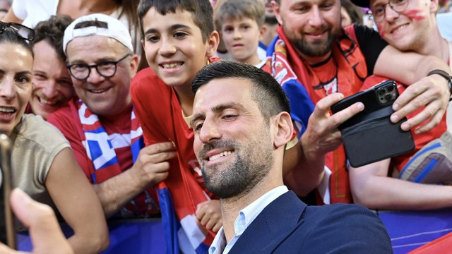 Tennis / Football - Euro 2024 - Novak Djokovic on Serbia's bench... before Wimbledon!