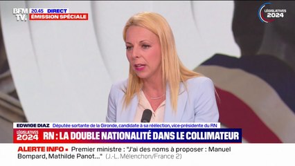 "Une annonce anecdotique": Edwige Diaz, vice-présidente du RN revient sur la volonté de Jordan Bardella d'écarter les binationaux des postes "stratégiques" de l'État