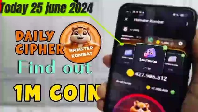 Hamster Kombat Daily Cipher 1M Coin Today 25-26 June | Hamster Kombat cipher code 25 Juni