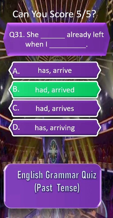 Past Tense Mastery Quiz