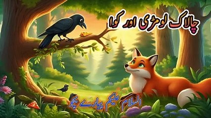 ایک چالاک لومڑی اور کوا animated urdu and hindi stories|kids stories