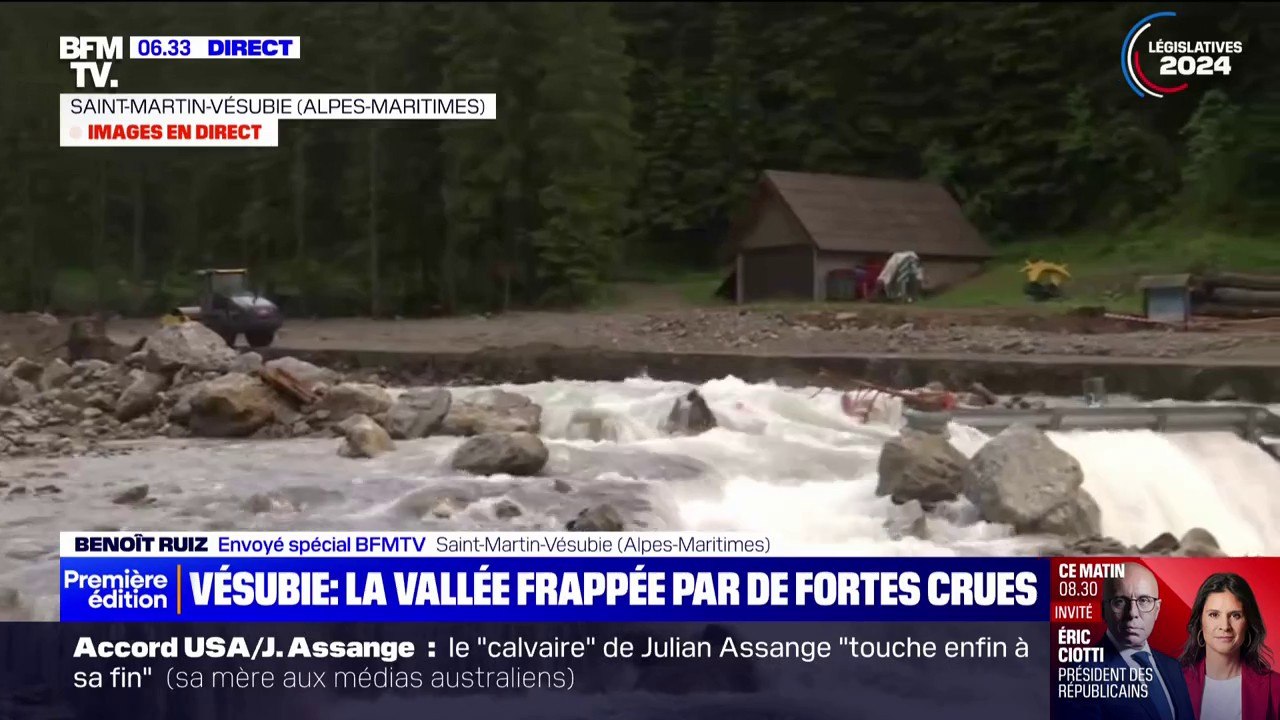 Crues dans la vallée de la Vésubie: près d'une soixantaine d'habitants évacués