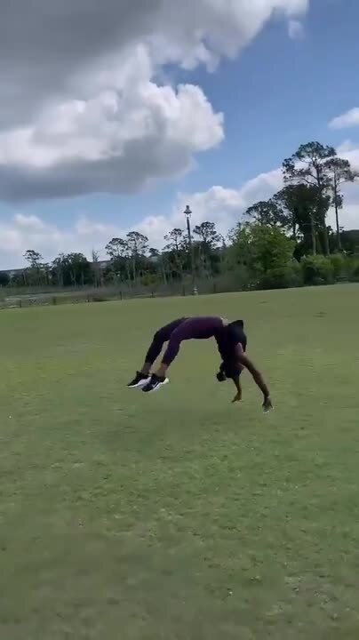 Woman Performs Continuous Backflips