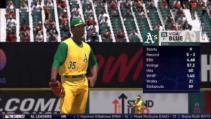 HOFBL Season 2: Athletics @ Angels (5/22) Angels hit 4 homers against Vida Blue, A's