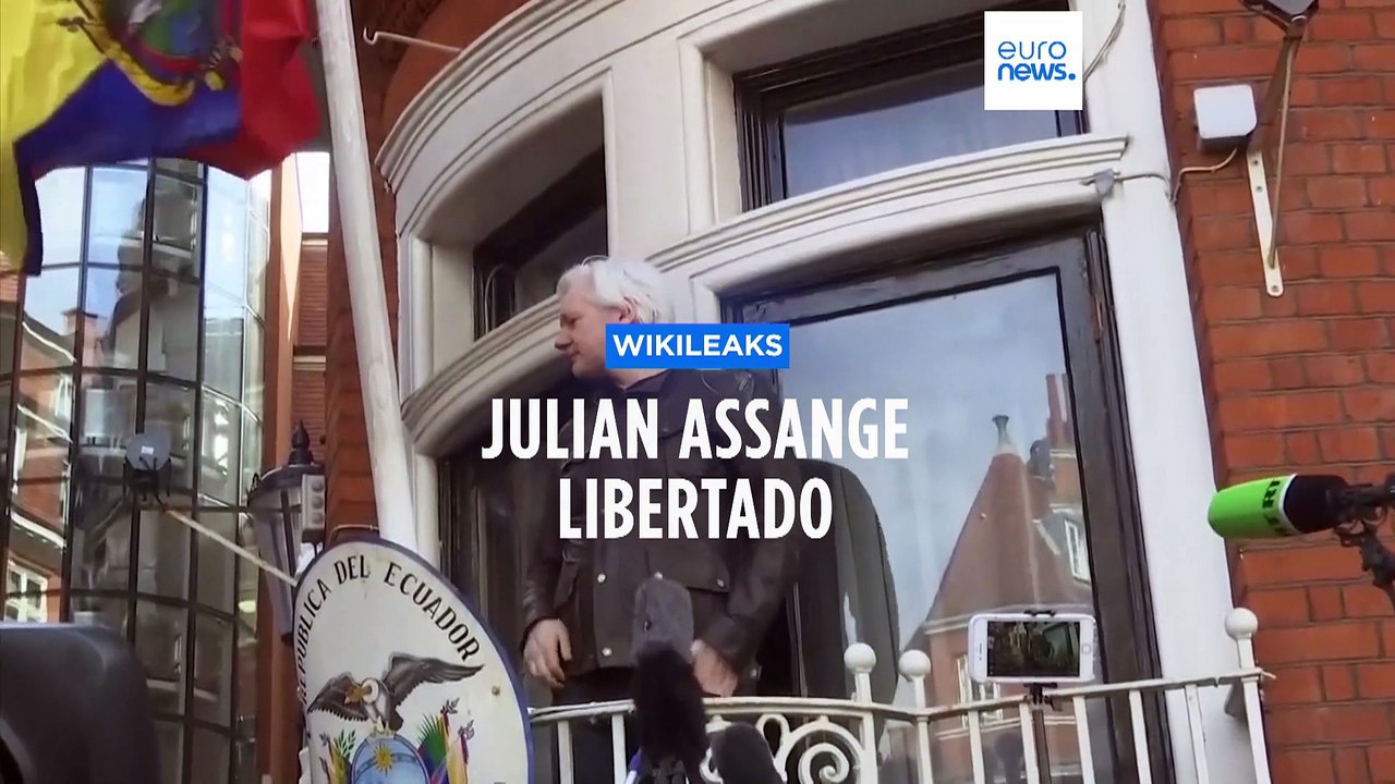 Julian Assange libertado e a caminho de casa