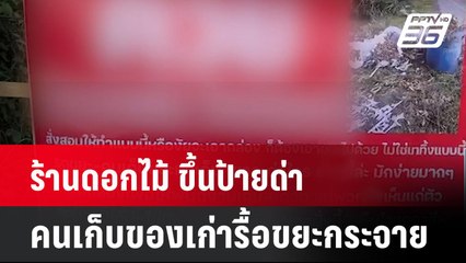 ร้านดอกไม้ ขึ้นป้ายด่าคนเก็บของเก่ารื้อขยะกระจาย| เที่ยงทันข่าว  | 25 มิ.ย. 67