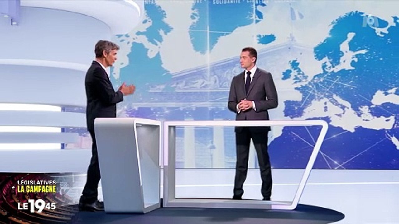 Jordan Bardella dans le "19.45" sur M6 ce 24 juin 2024.
