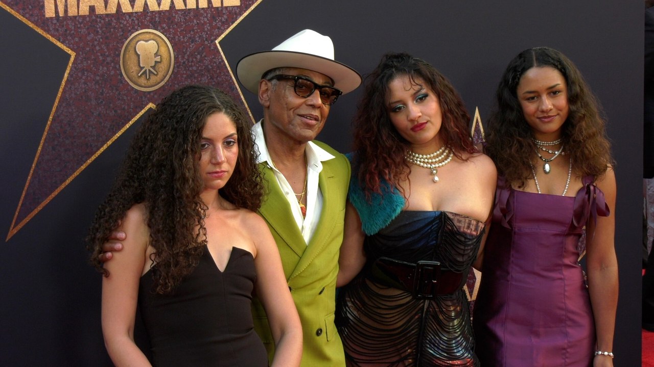 Giancarlo Esposito attends the world premiere of "MaXXXine" in Los Angeles with his daughters