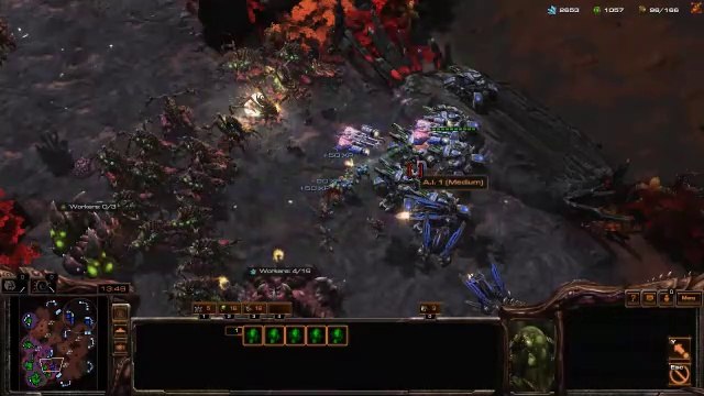 [StarCraft 2] No.0208 Intermediate ZERG player fights A.I., LOST [..sort of Baneling Nest Day]