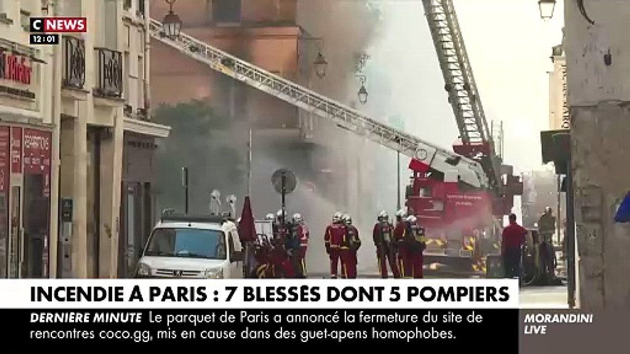 Un incendie en cours dans un immeuble d’habitation dans le 4e arrondissement de Paris - Une personne en urgence absolue, un blessé en urgence relative et 5 pompiers blessés