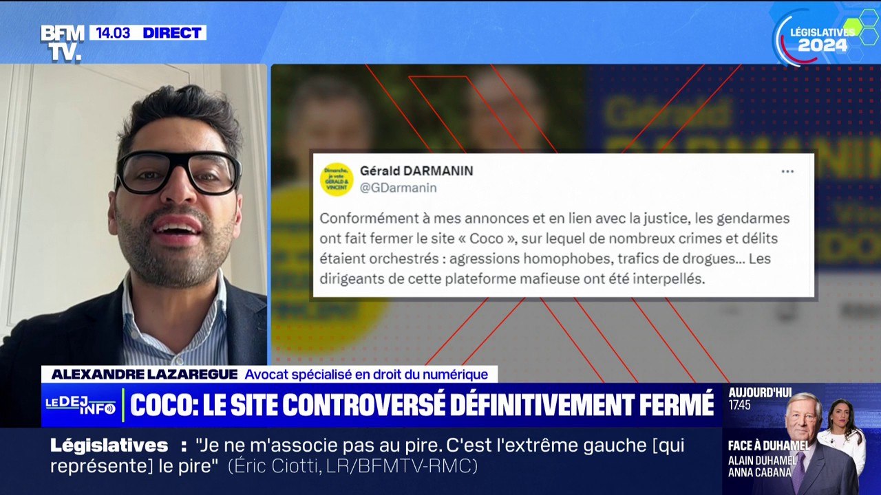 Alexandre Lazaregue, avocat spécialisé en droit numérique explique pourquoi la fermeture du site "Coco" a pris du temps