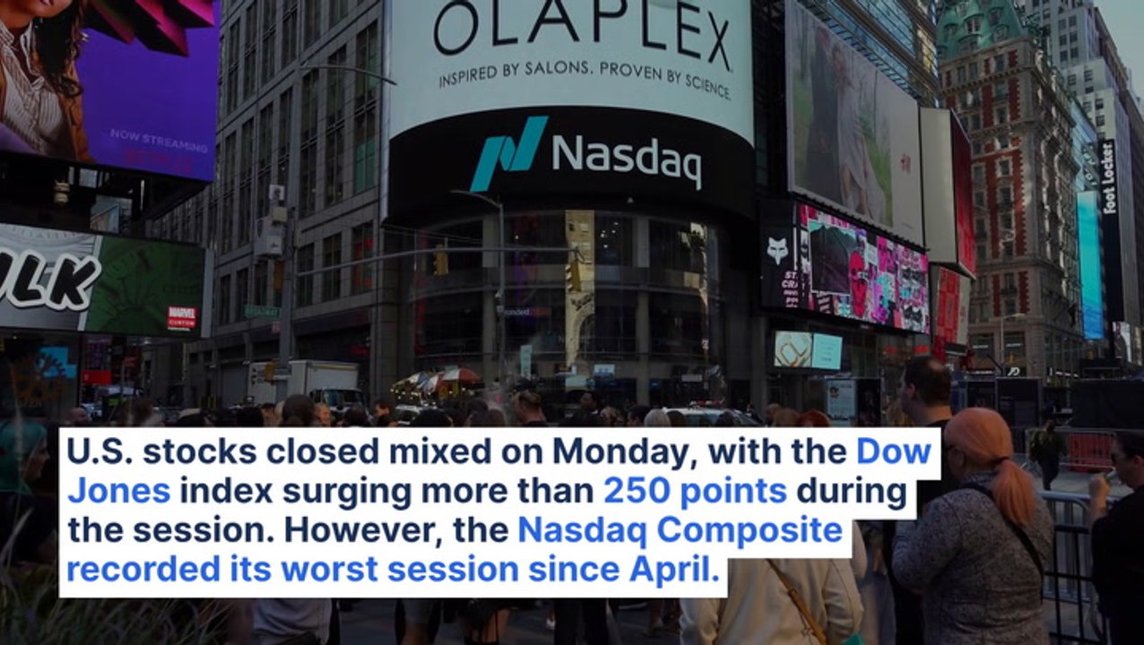 Nasdaq Records Worst Session Since April With Nvidia Plunging 7%: Dow Jones Sees Modest Gains Amid Mixed Market Close