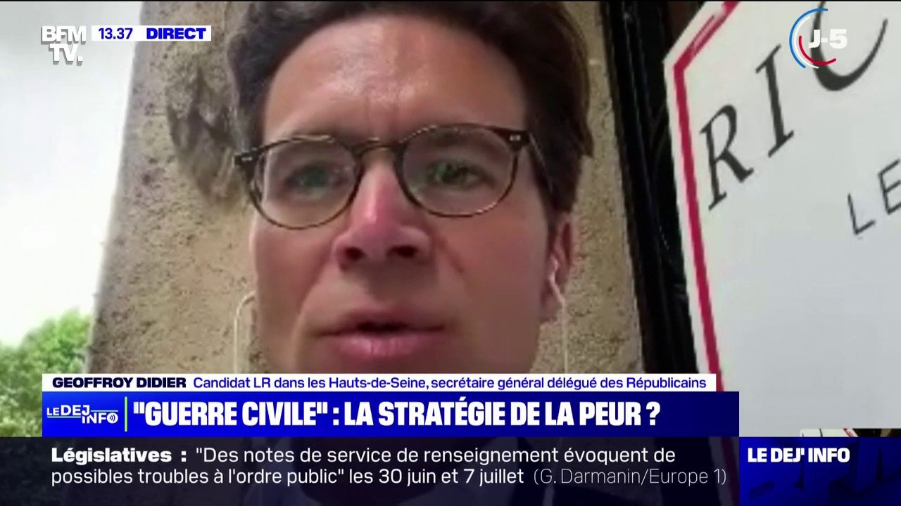 "Les propos du président de la République sont irresponsables": Geoffroy Didier (LR) s'insurge contre les propos d'Emmanuel Macron sur les programmes des "extrêmes" qui mèneraient "à la guerre civile"