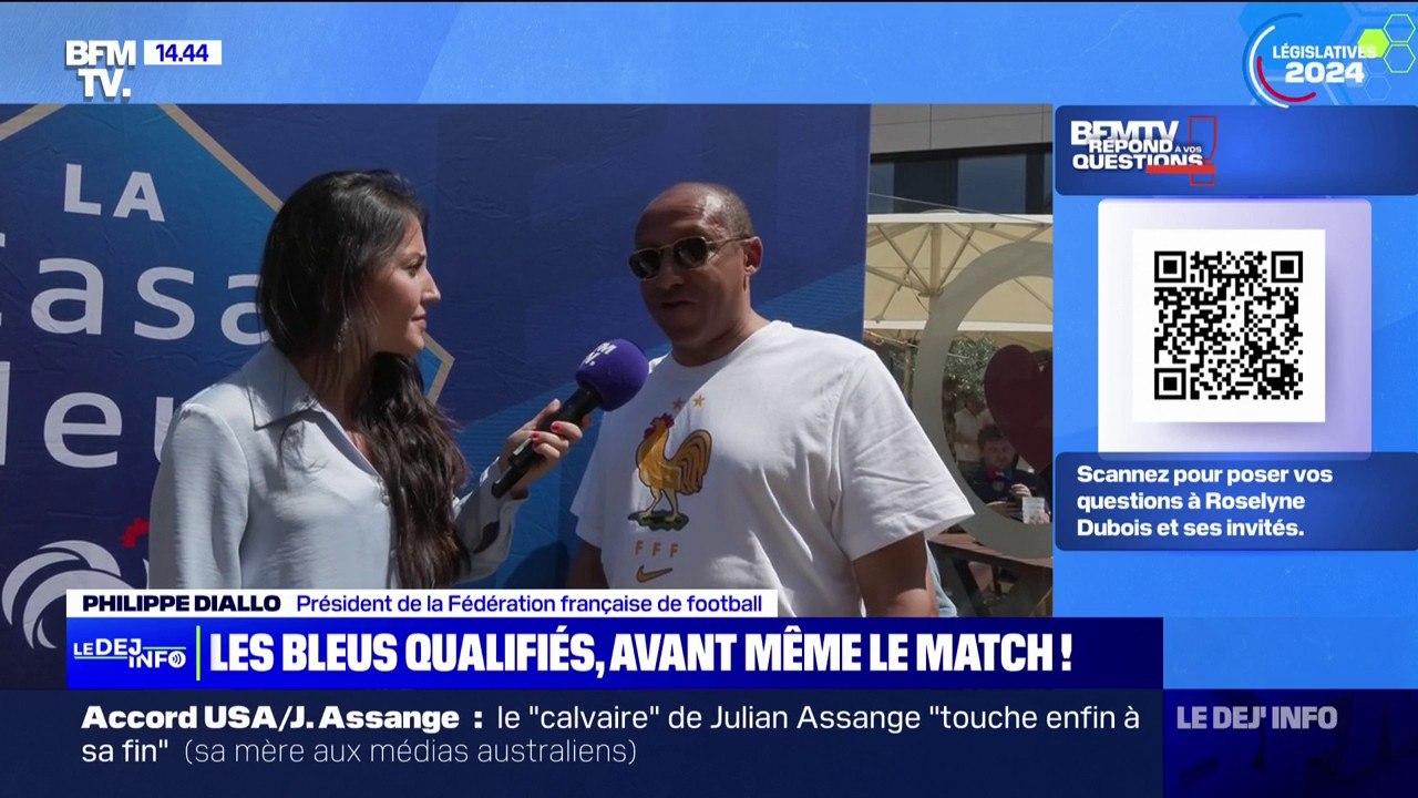 "L'équipe est parfaite, Kylian va bien": les encouragements de Philippe Diallo, président de la FFF, avant le match des Bleus contre la Pologne à l'Euro