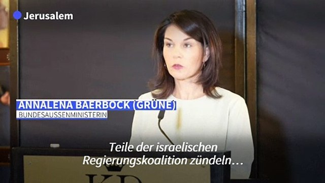 Baerbock: Aggressive Siedlungspolitik gefährdet Israels Sicherheit