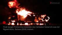 Truk Tangki Pertamina Terbakar Hebat di Ruas Tol Ngawi-Solo, Warga Sempat Dengar Ledakan