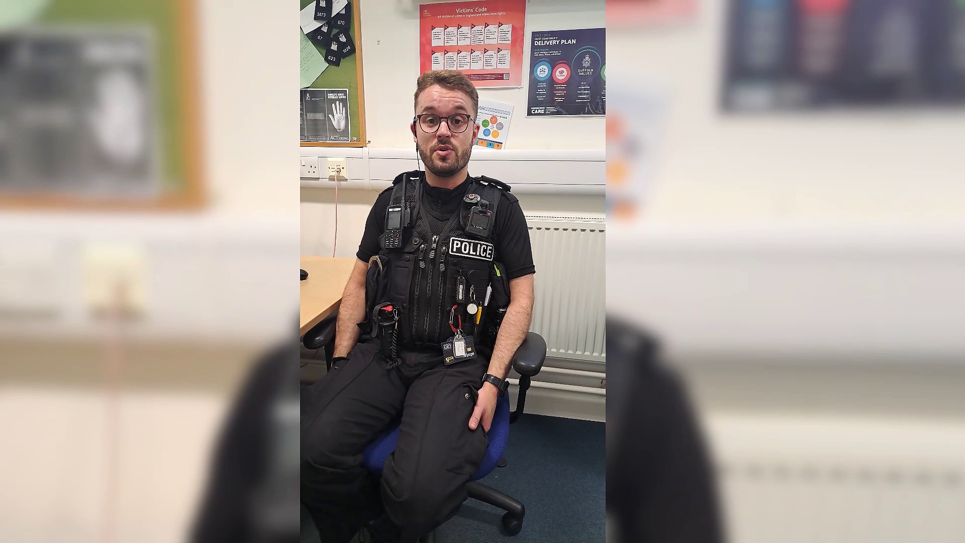 PC Matt Beaumont from Bury St Edmunds police interview