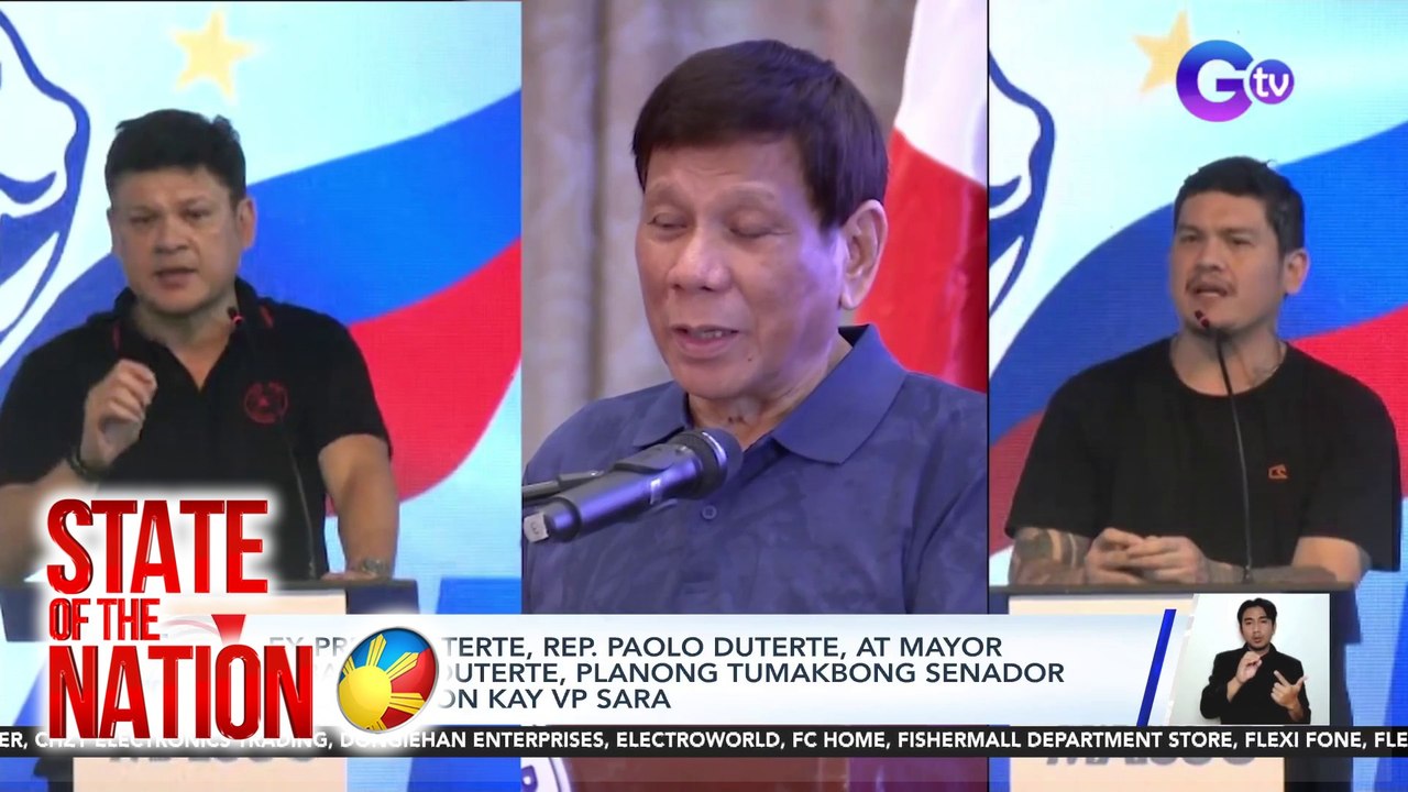 Ex-Pres. Duterte, Rep. Paolo Duterte, at Mayor Sebastian Duterte, planong tumakbong senador sa 2025, ayon kay VP Sara | SONA