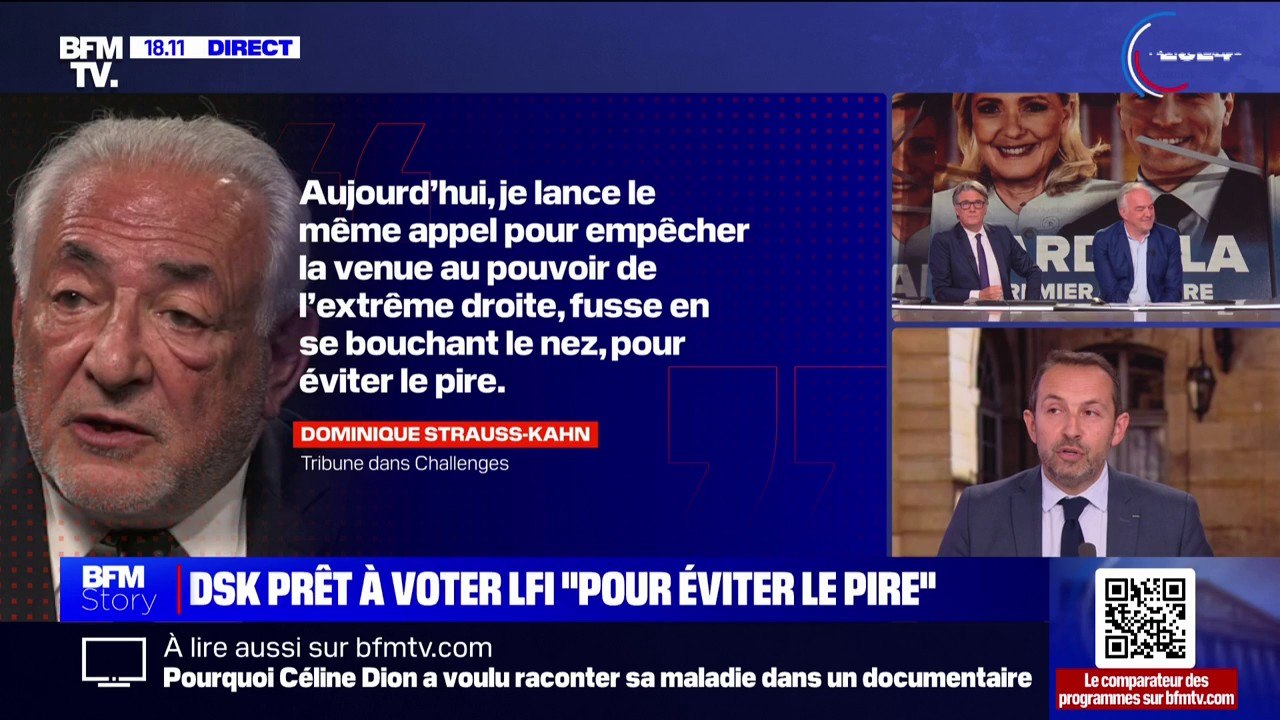 Appel de DSK à faire barrage à l'extrême droite: "Dominique Strauss-Kahn est probablement notre meilleur tract", ironise Sébastien Chenu, député sortant RN du Nord