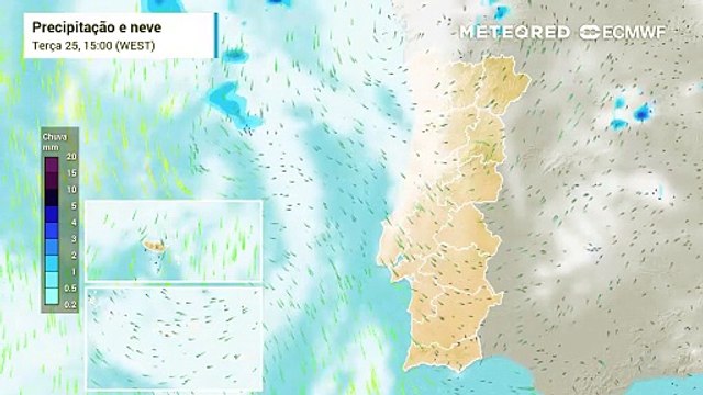 Esta é a previsão de chuva, nebulosidade e trovoadas em Portugal nos próximos dias