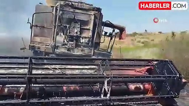 Alev alev yanan biçerdöver kullanılmaz hale geldi