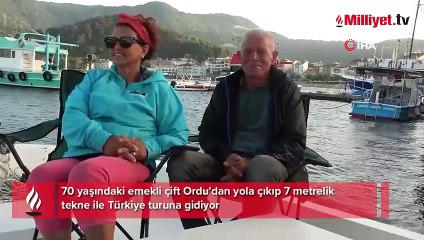 41 yıllık hayal! Emekli çift 7 metrelik tekne ile Türkiye turunda