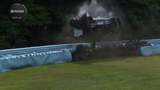 Mustang Challenge 2024 Watkins Glen Race 1 Restart Cicero Huge Crash Flips