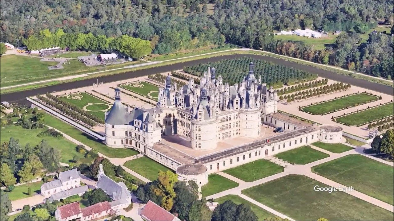 The Château de Chambord in Chambord, Centre-Val de Loire, France,