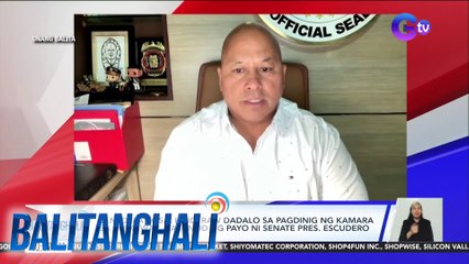 Sen. Dela Rosa, hindi raw dadalo sa pagdinig ng Kamara sa drug war, kasunod ng payo ni Senate Pres. Escudero | Balitanghali